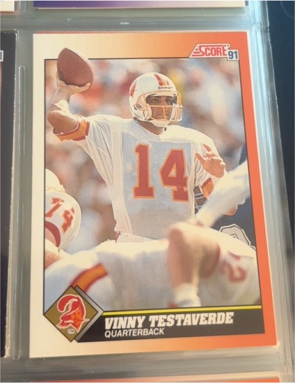 1991 Score #398 Vinny Testaverde — front