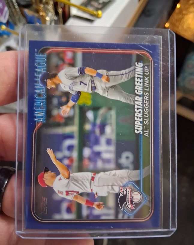 2024 Topps #413 Superstar Greeting Bobby Witt Jr. / Mike Trout — front