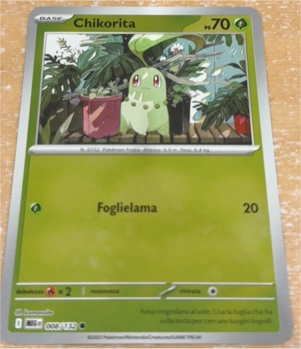 2025 Pokemon Mega Evolution #008 Chikorita — front
