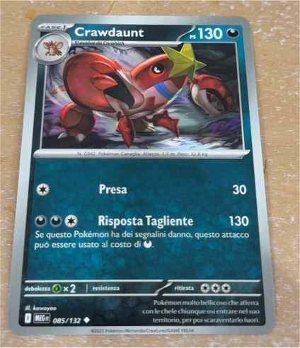 2025 Pokémon Mega Evolutions #085 Crawdaunt — front