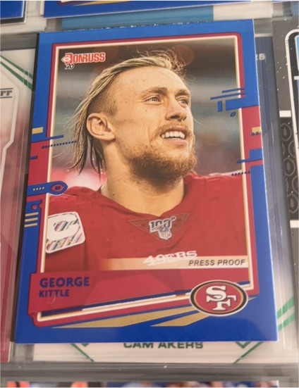 2020 Panini Donruss #11 George Kittle Press Proof Blue — front