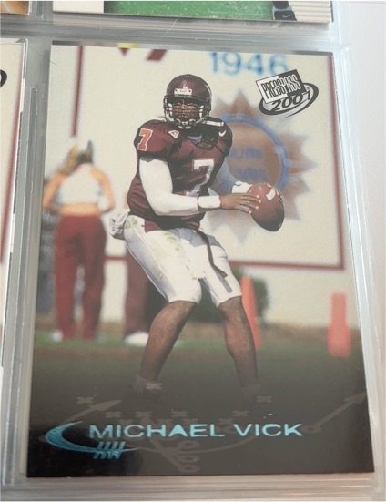 2001 Press Pass #1 Michael Vick — front