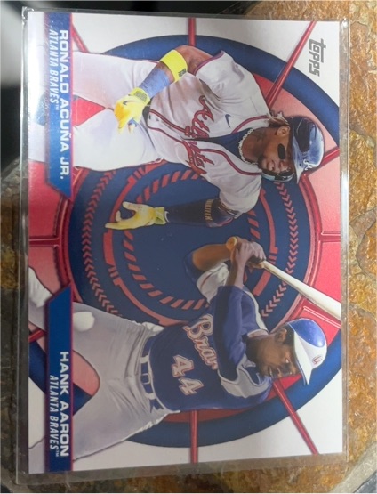 2025 Topps Series 2 #DD-16 Ronald Acuna Jr./Hank Aaron Dynamic Duos Insert — front