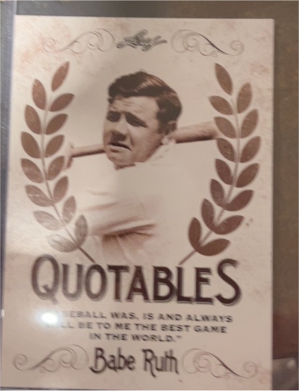 2016 Leaf Babe Ruth Collection Quotables #Q-06 Babe Ruth — front