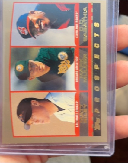 2000 Topps Prospects #446 C.C. Sabathia / Mark Mulder / Matt Riley — front