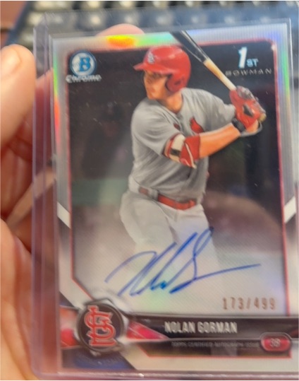 2018 Bowman Chrome #173 Nolan Gorman — front