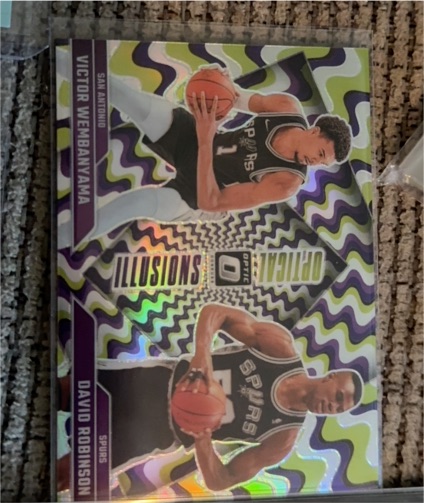 2024-25 Donruss Optic Optical Illusions #5 Victor Wembanyama David Robinson — front