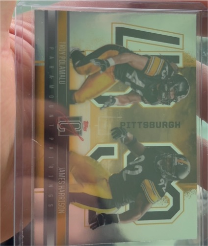 2024 Topps Signature Class #PP-8 Troy Polamalu and James Harrison Paramount Pairings — front