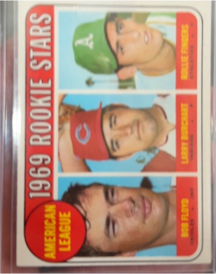 1969 Topps #597 A.L. Rookie Stars Rollie Fingers / Larry Burchart / Bob Reed — front