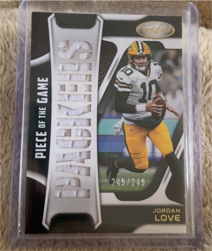 2021 Panini Certified Piece of the Game #POG-JL Jordan Love — front