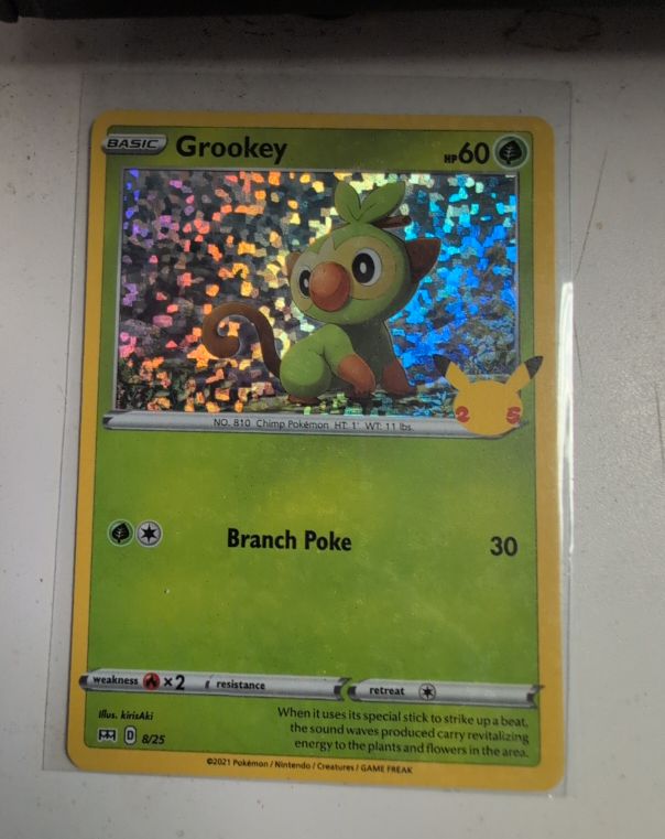 2021 Pokemon McDonald's 25th Anniversary Promo #8 Grookey — front