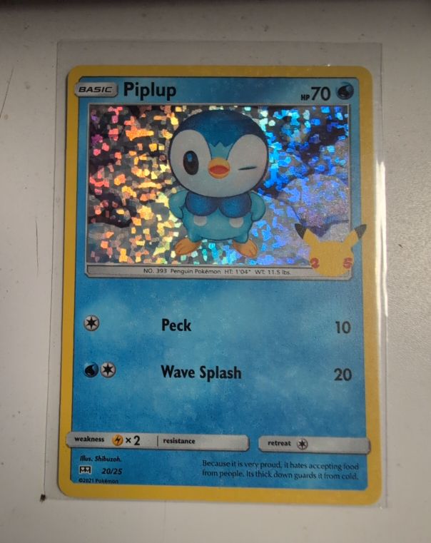 2021 Pokémon McDonald's 25th Anniversary #20 Piplup — front