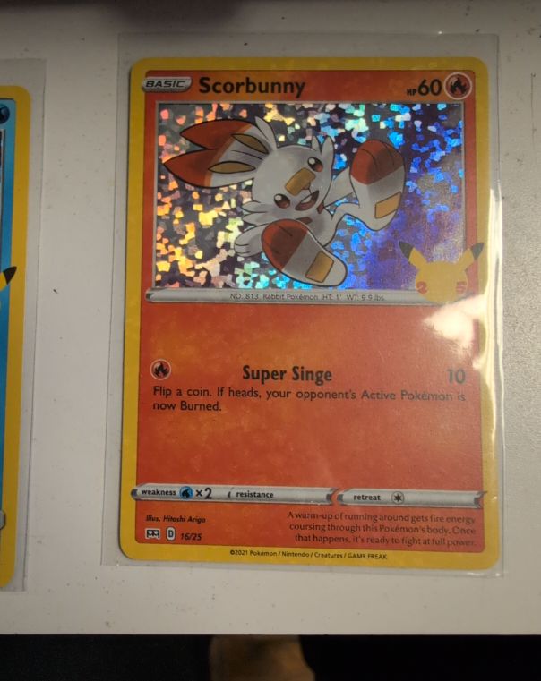 2021 Pokémon McDonald's 25th Anniversary Promo #16 Scorbunny — front
