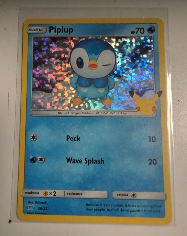 2021 Pokémon McDonald's 25th Anniversary #20 Piplup — front