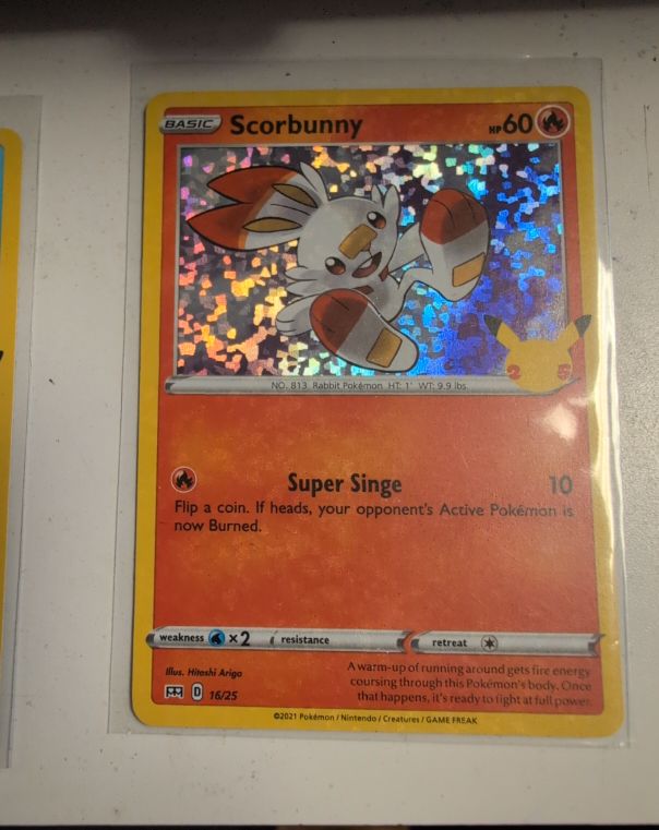 2021 Pokémon McDonald's 25th Anniversary #16 Scorbunny — front