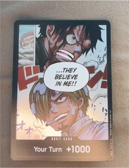 2023 Bandai One Piece DON!! Card OP-11 Monkey D. Luffy & Sanji — front