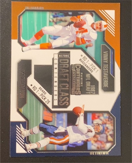 2024 Panini Contenders #9 Vinny Testaverde / Jim Harbaugh Historic Draft Class — front