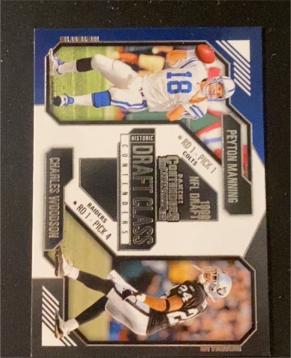 2024 Panini Contenders #17 Peyton Manning Charles Woodson Historic Draft Class — front