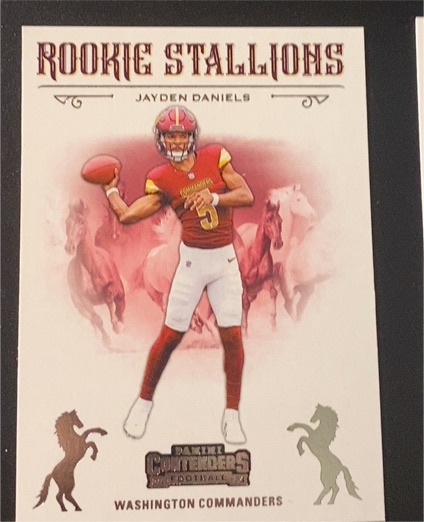 2024 Panini Contenders #3 Jayden Daniels Rookie Stallions — front