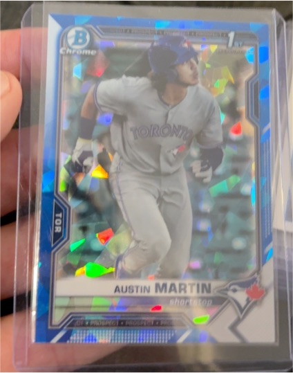 2021 Bowman Chrome Sapphire #BCP-87 Austin Martin — front