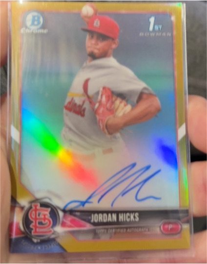 2018 Bowman Chrome #1st Bowman Jordan Hicks — front