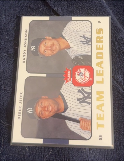 2006 Fleer Team Leaders #TL18 Derek Jeter/Randy Johnson — front
