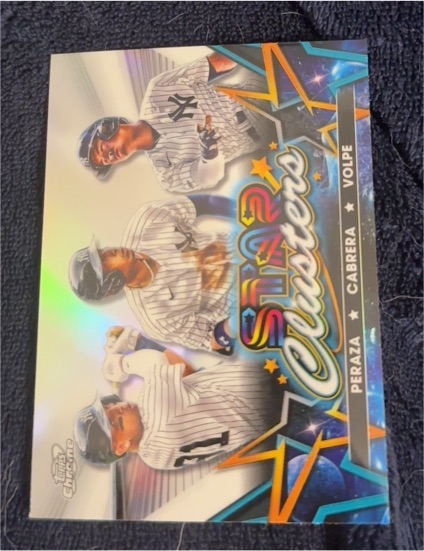 2023 Topps Chrome Cosmic #SC-14 Peraza Cabrera Volpe Star Clusters Yankees — front