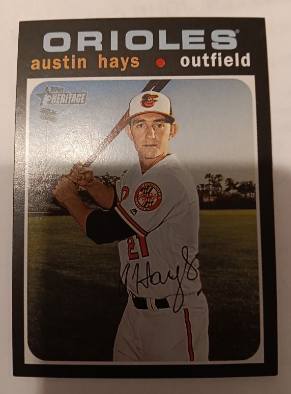2020 Topps Heritage #326 Austin Hays — front