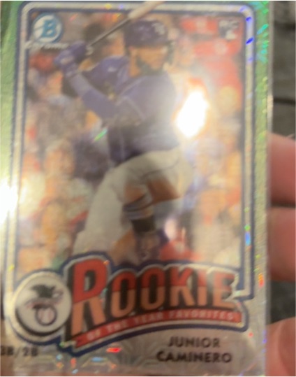 2024 Bowman Chrome Rookie of the Year Favorites Mojo #ROY-8 Junior Caminero — front