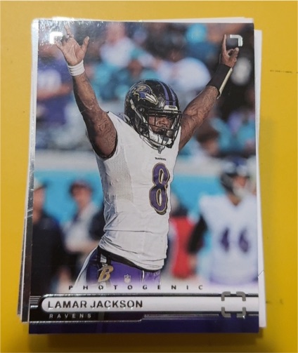 2022 Panini Chronicles #PH-3 Lamar Jackson Photogenic Baltimore Ravens — front
