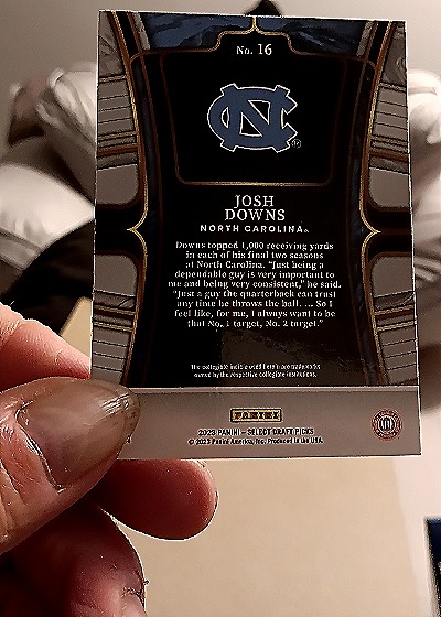 2023 Panini Select Draft Picks #16 Josh Downs — back