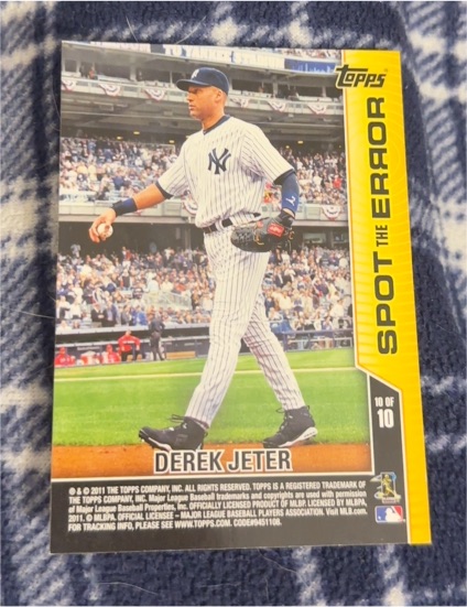 2011 Topps Opening Day Spot the Error #10 Derek Jeter — front