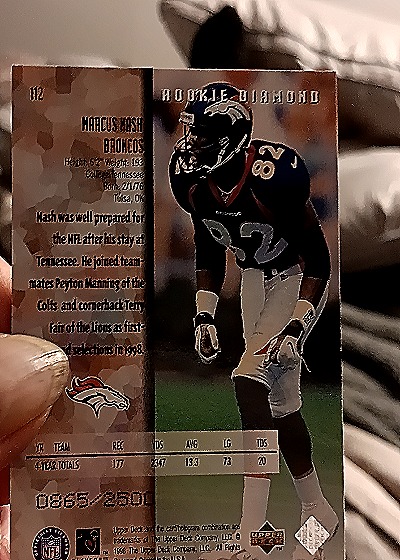 1998 Upper Deck Black Diamond #112 Marcus Nash Rookie Diamond — back