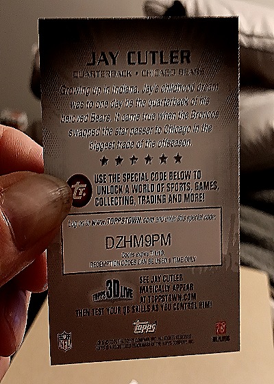 2009 Topps #TTT5 Jay Cutler ToppsTown Silver — back