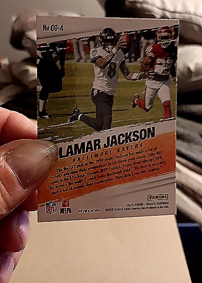 2021 Panini Mosaic #GG-4 Lamar Jackson — back