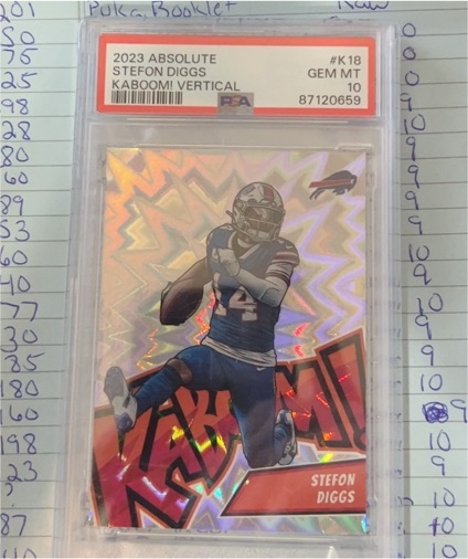 2023 Panini Absolute #K18 Stefon Diggs Kaboom! Vertical — front