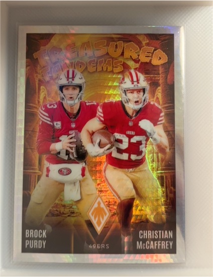 2024 Panini Phoenix #TT-SF Brock Purdy / Christian McCaffrey Treasured Tandems — front