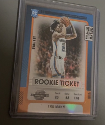 2021-22 Panini Contenders Optic #10 Tre Mann Rookie Ticket — front