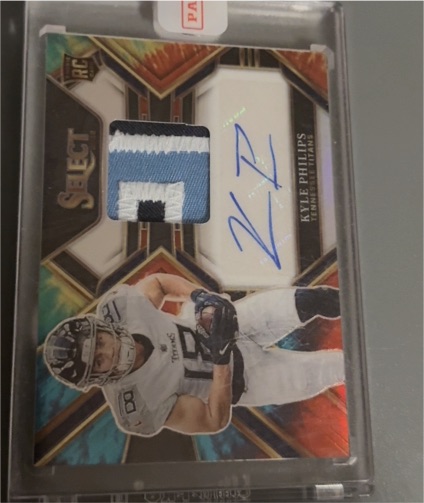 2020 Panini Select Kyle Phillips Rookie Patch Autograph — front