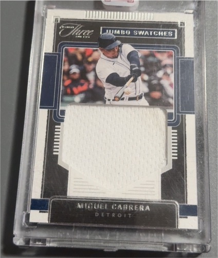2022 Panini Three and Two Miguel Cabrera Jumbo Swatches — front