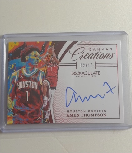2024-25 Panini Immaculate Canvas Creations #CCS-AMN Amen Thompson — front