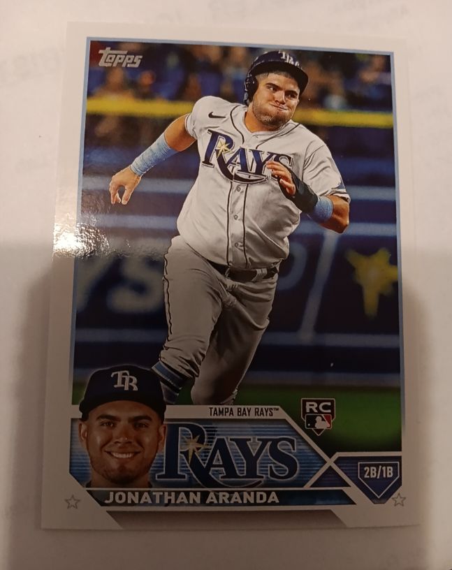 2023 Topps #154 Jonathan Aranda Rookie Tampa Bay Rays — front