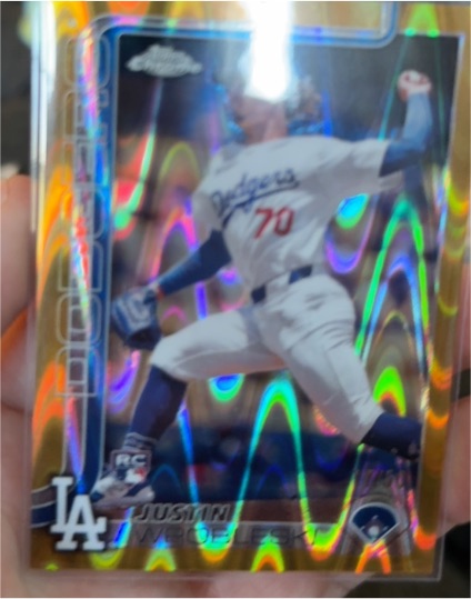 2025 Topps Chrome #38 Justin Wrobleski RayWave Refractor Rookie — front