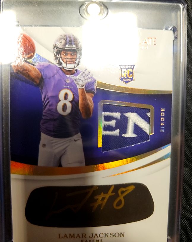 2018 Panini Immaculate Collection #EB-LJ Lamar Jackson — front