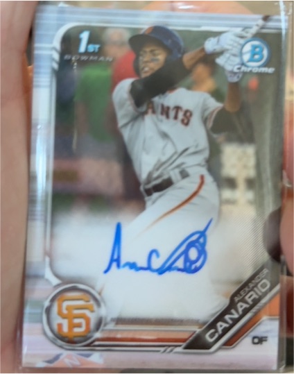 2019 Bowman Chrome #CPA-AC Alexander Canario — front
