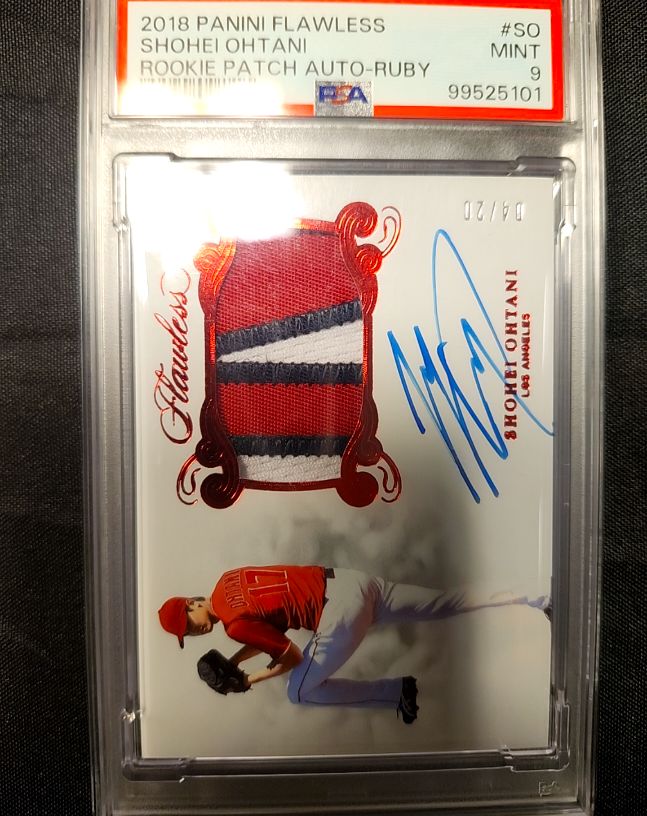 2018 Panini Flawless #SO Shohei Ohtani Rookie Patch Auto Ruby — front