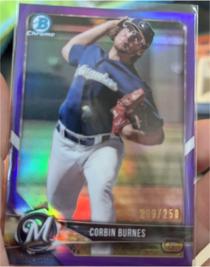 2018 Bowman Chrome #BP132 Corbin Burnes — front