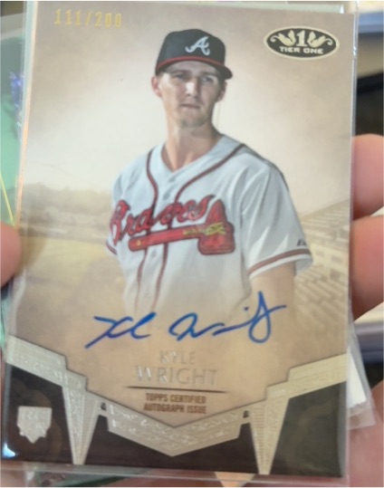 2019 Topps Tier One Breakout Autographs #BA-KW Kyle Wright Auto RC SN/200 — front