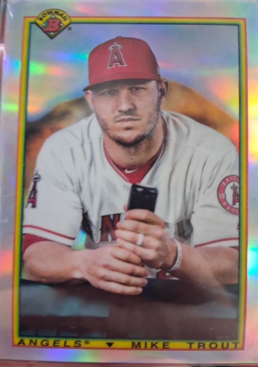 2020 Bowman Chrome 1990 Retro Insert #90B-MT Mike Trout — front