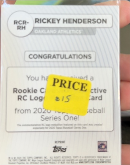 2020 Topps Baseball Series One Rookie Card Logo Rickey Henderson — front